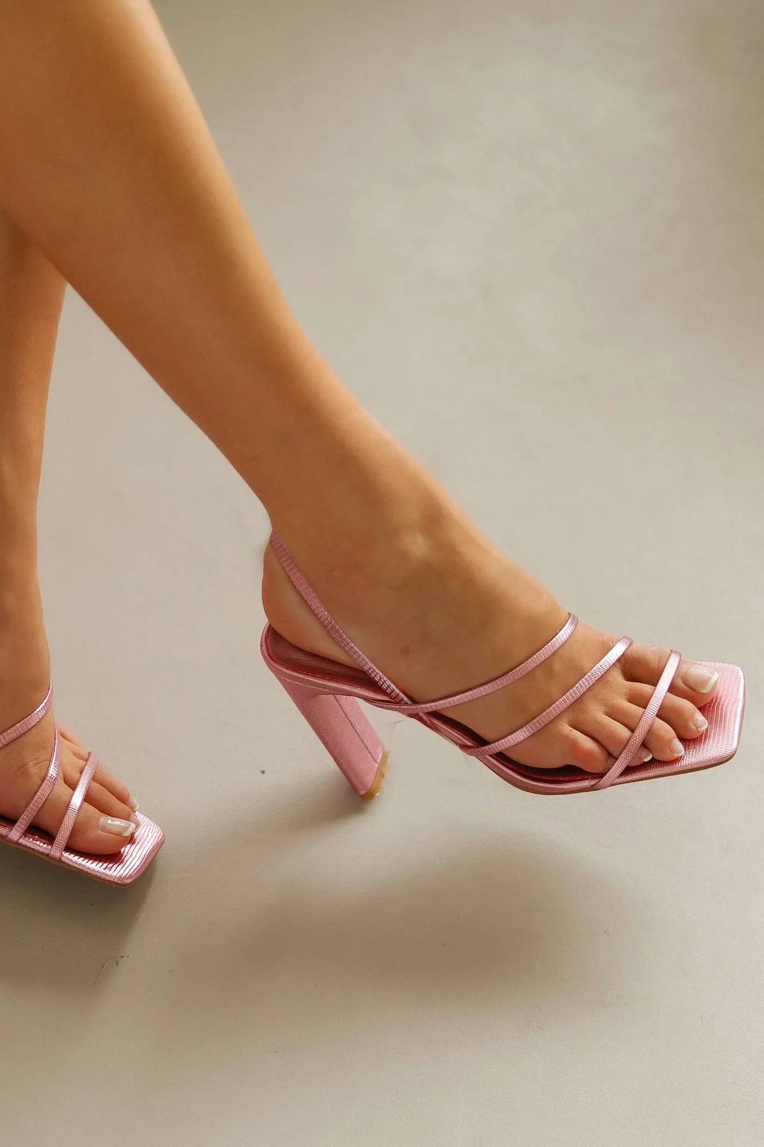Billini - cass heel squire toe sandal pink
