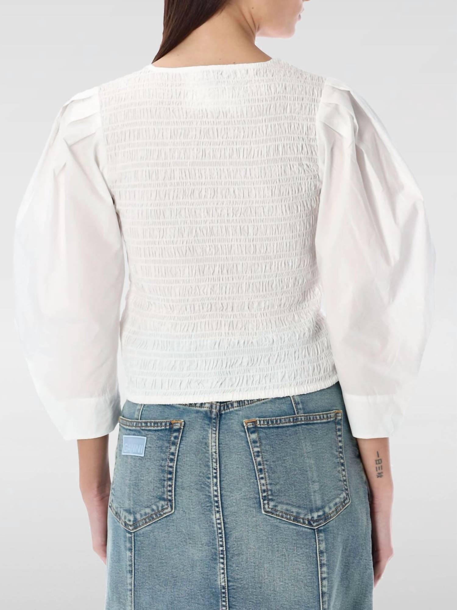 Ganni - Cotton Poplin Smock Blouse
