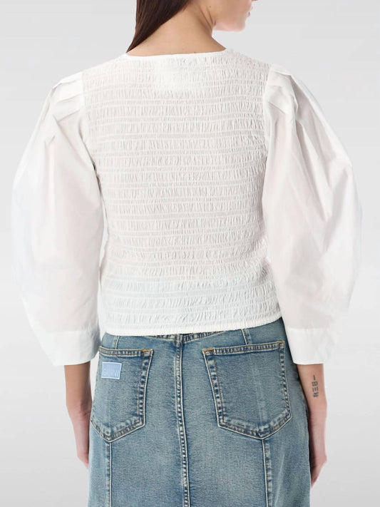 Ganni - Cotton Poplin Smock Blouse