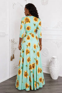 Surelymine - Sunflower Wrap Maxi Dress