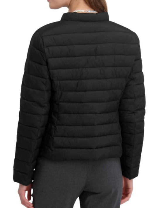 Tahari - Women's Lightweight Quilted Stretch Jacket With Snap Closure