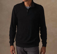 The Normal Brand Puremeso Weekend Quarterzip Sweatshirt in black - men's shirt