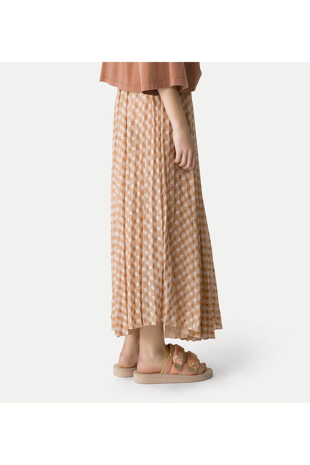 forte forte Pleated Maxi Skirt in alba - women's skirt - alternate view