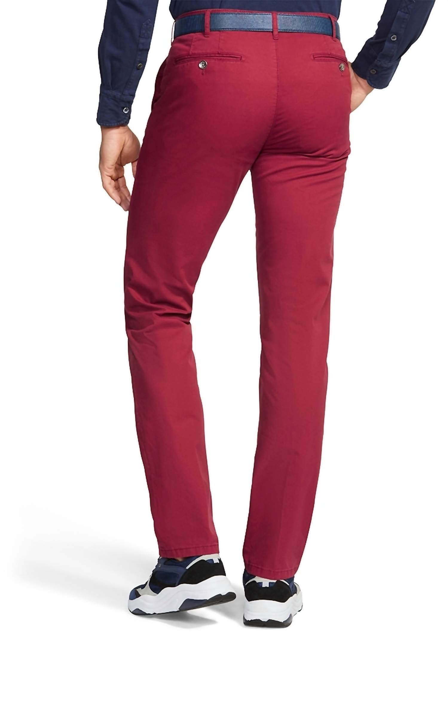 Meyer's Men's Cotton Bonn Chinos in red - men's pants - detail view