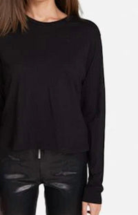 Michael Lauren - Banji Cropped Boxy Long Sleeve Tee Top