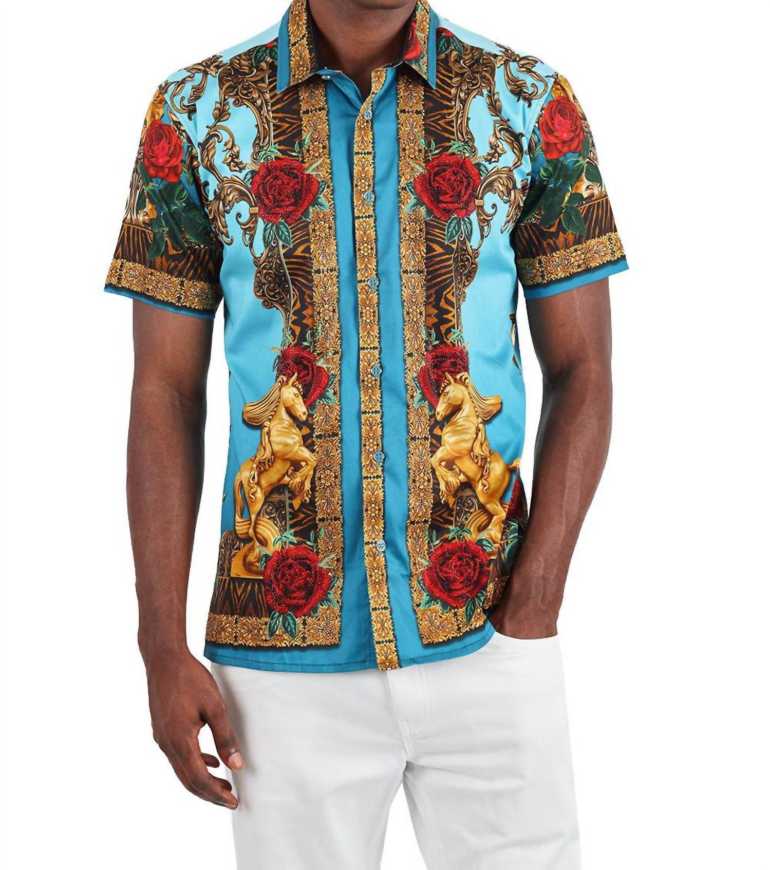 Barabas - Wildflower Wrangler Rhinestone Short Sleeve Shirt