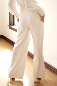 Eb Luxe - Cherine Embroidered Detail & Belt Linen Pants