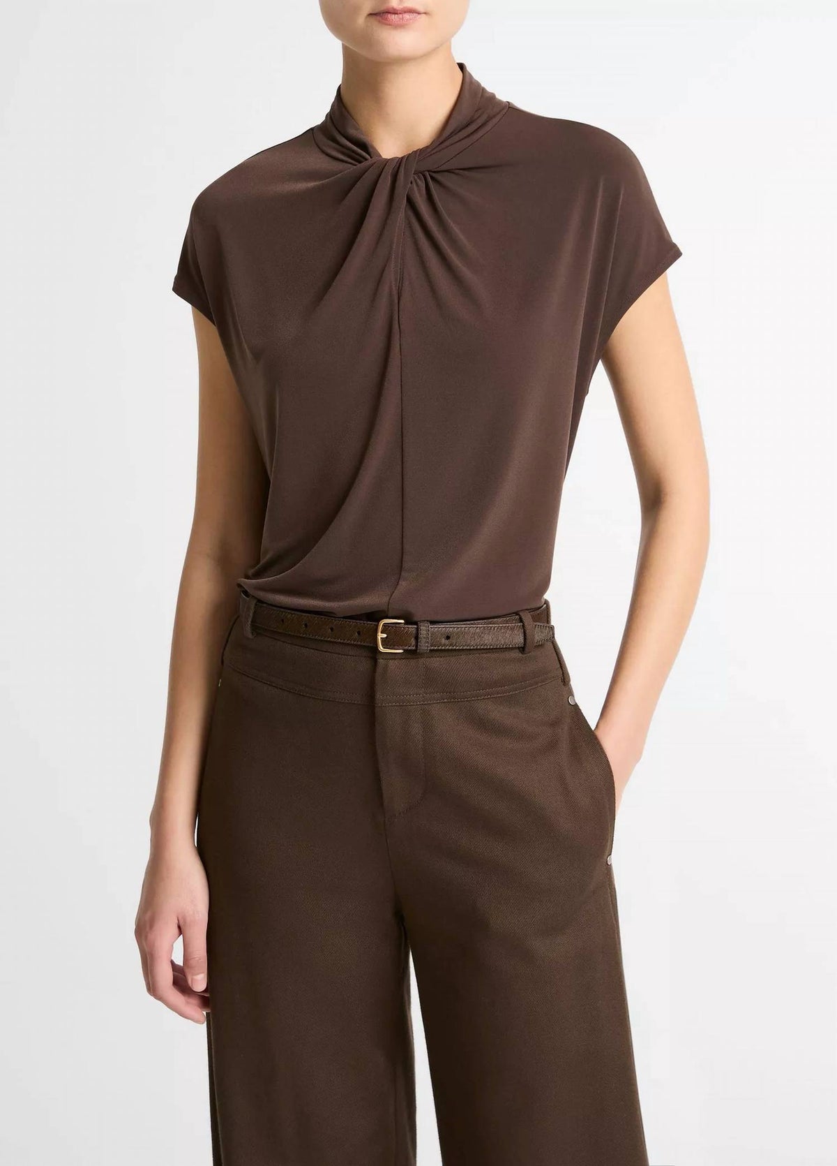 Vince - Cap Sleeve Twist Neck Top