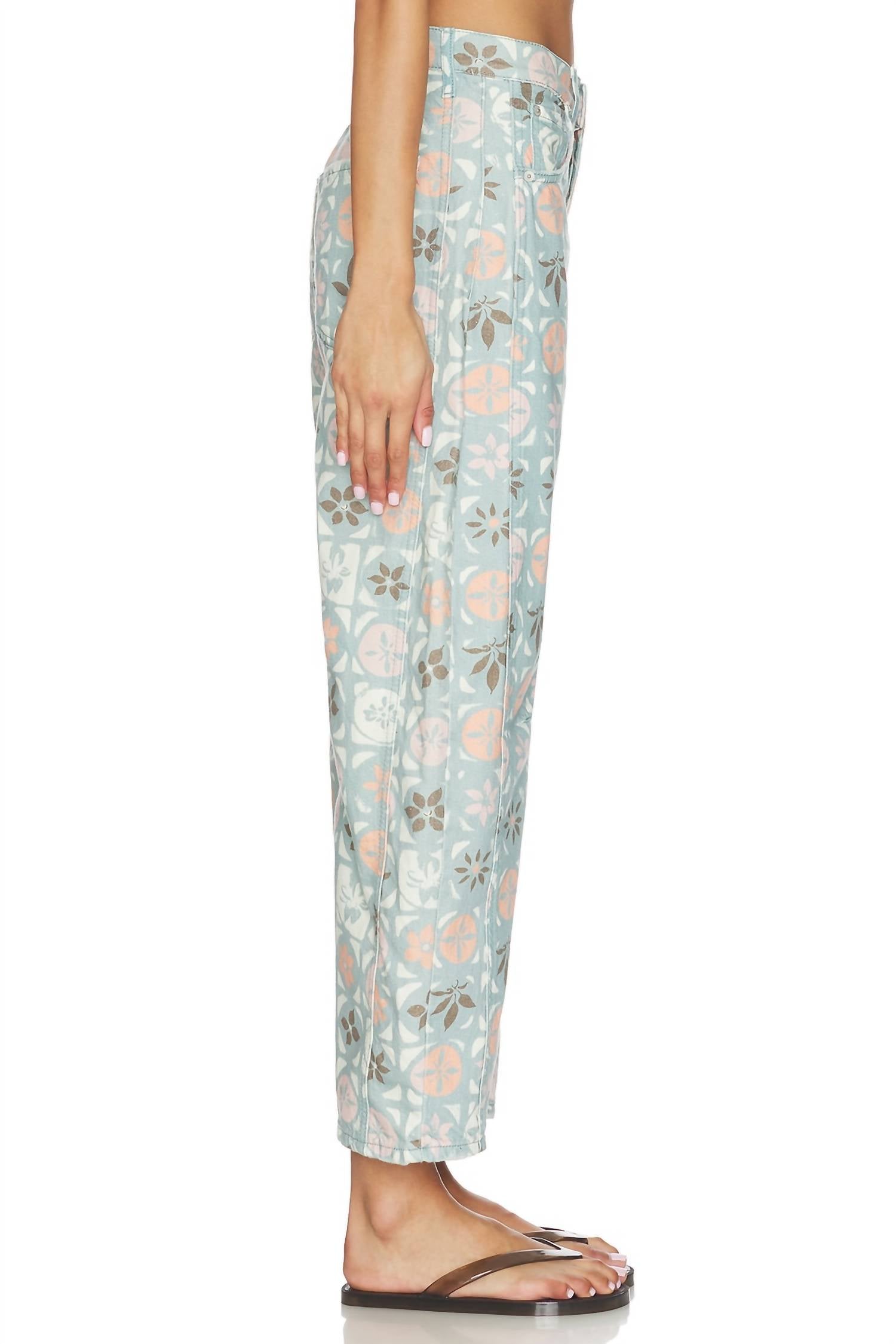 We The Free - Good Luck Printed Barrel Jeans