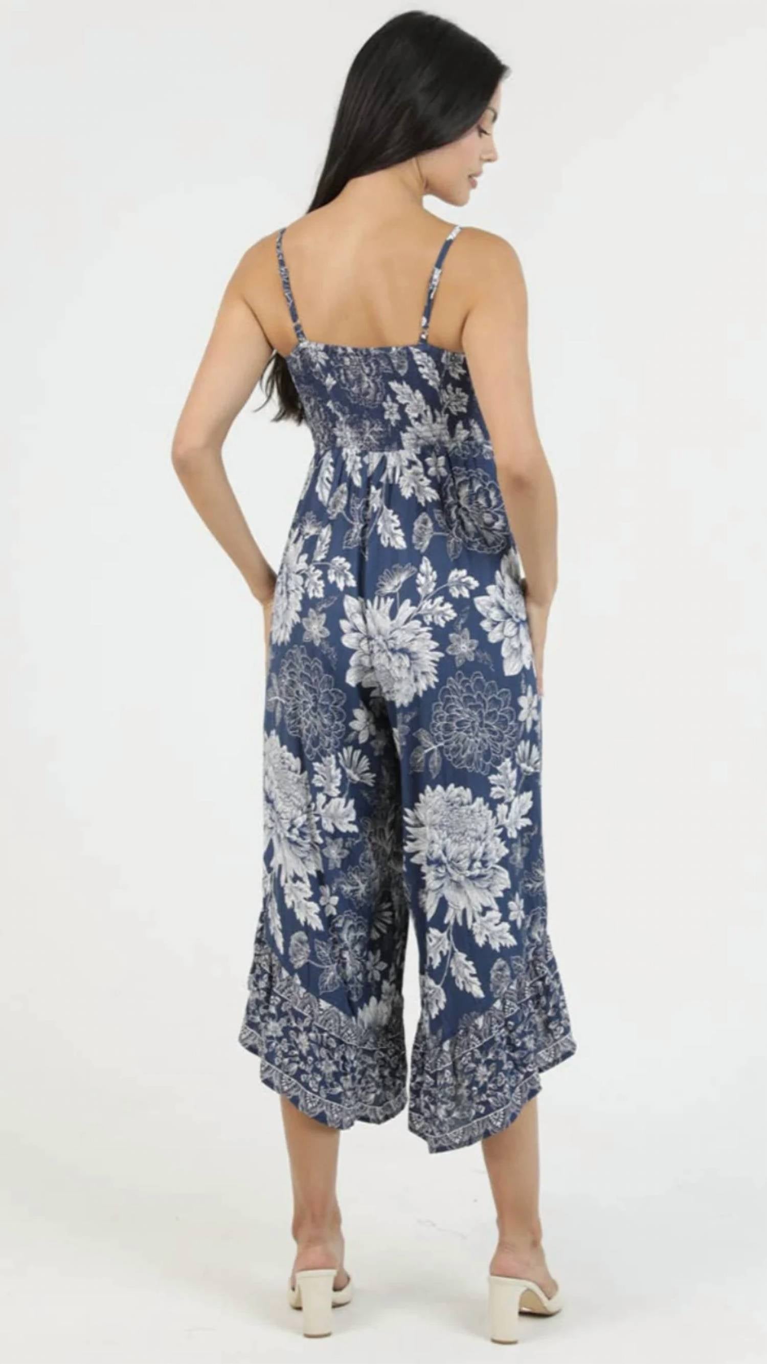 Angie - V-neck Cropped Jumpsuit
