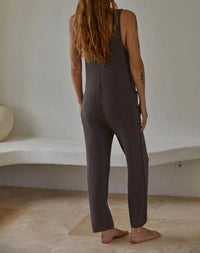 By Together Rhea Knit Jumpsuit in grey - women's pants - alternate view