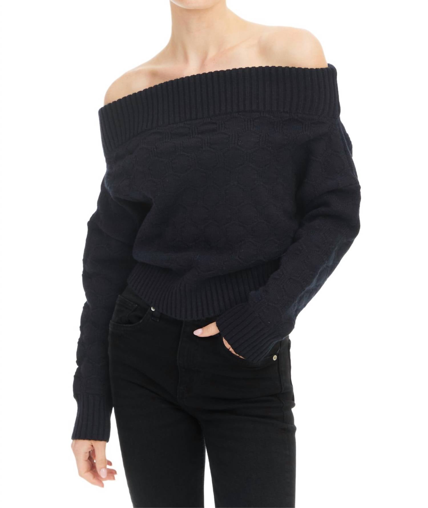 ALLISON NEW YORK Alba Sweater in black - women's sweater - detail view