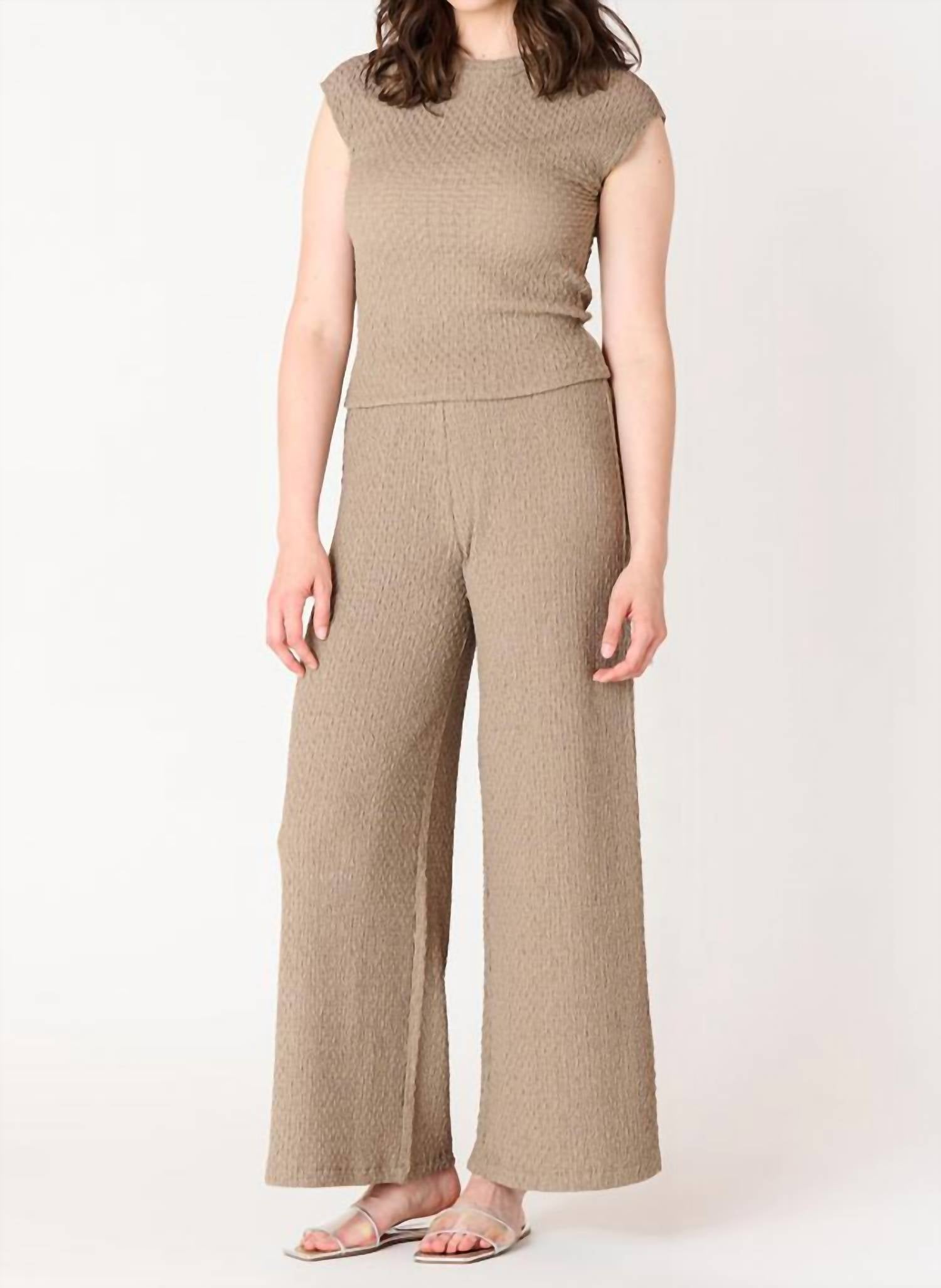 Dex - Textured Wide Leg Pants