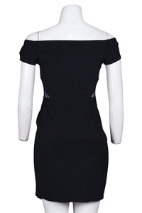 Bebe - Off-the-shoulder Illusion Side Overlap Dress