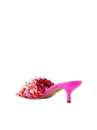 AQUAZZURA Women's Crystal Cote Mule Sandals in pink - women's sandal - detail view