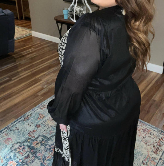 Andree By Unit - Embroidered Maxi Tiered Dress