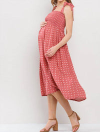Hello Miz - Daisy Print Smocking Maternity Dress