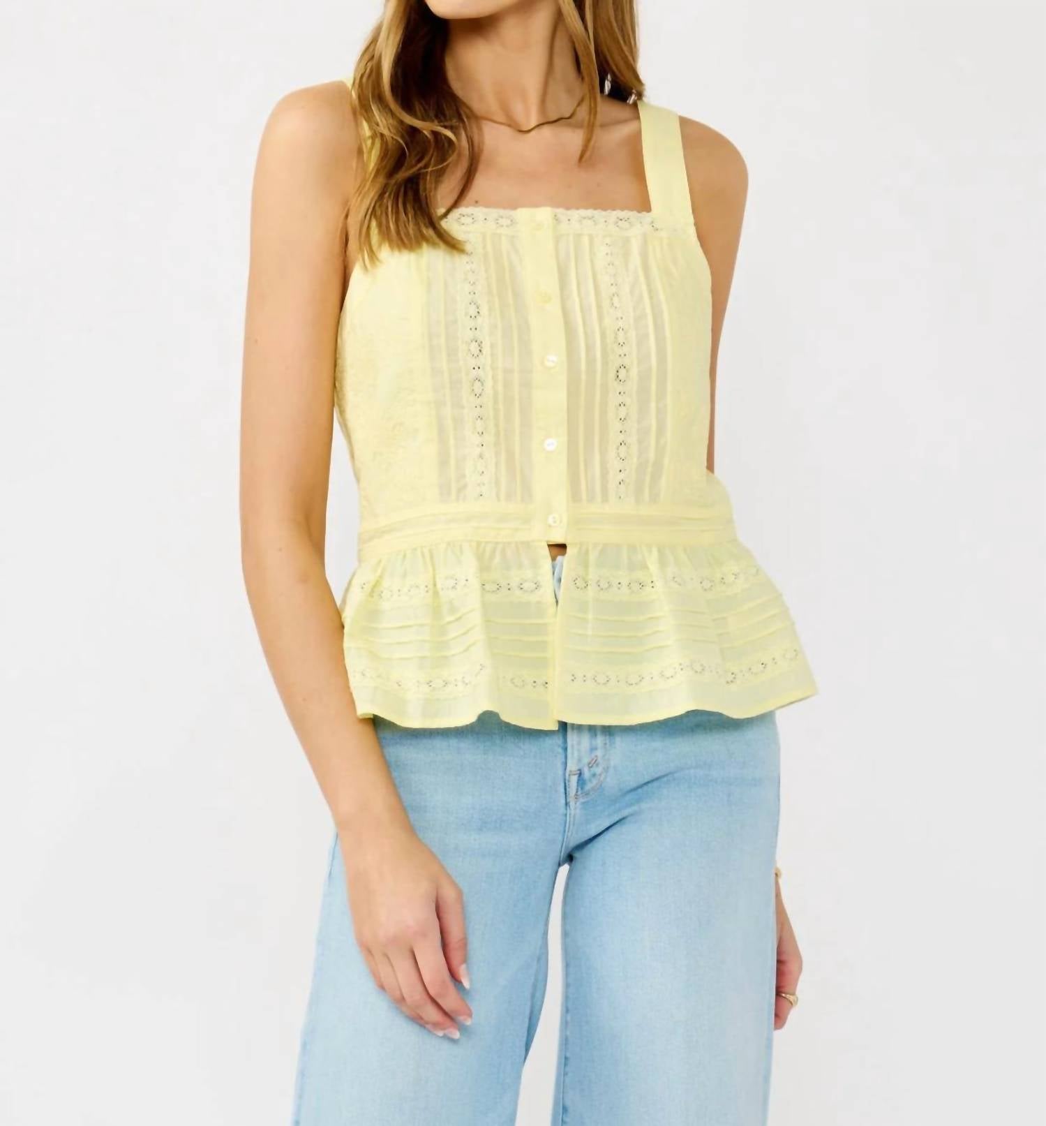 Lovestitch - Boardwalk Eyelet Ruffle Tank