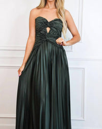 Maniju - Carolina Strapless Pleated Maxi Dress