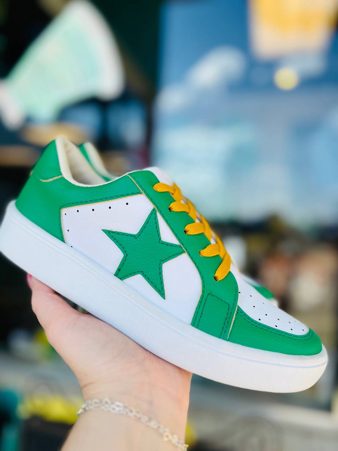 Maker's Unisex Game Day Sneakers in green yellow - women's sneaker - view 4