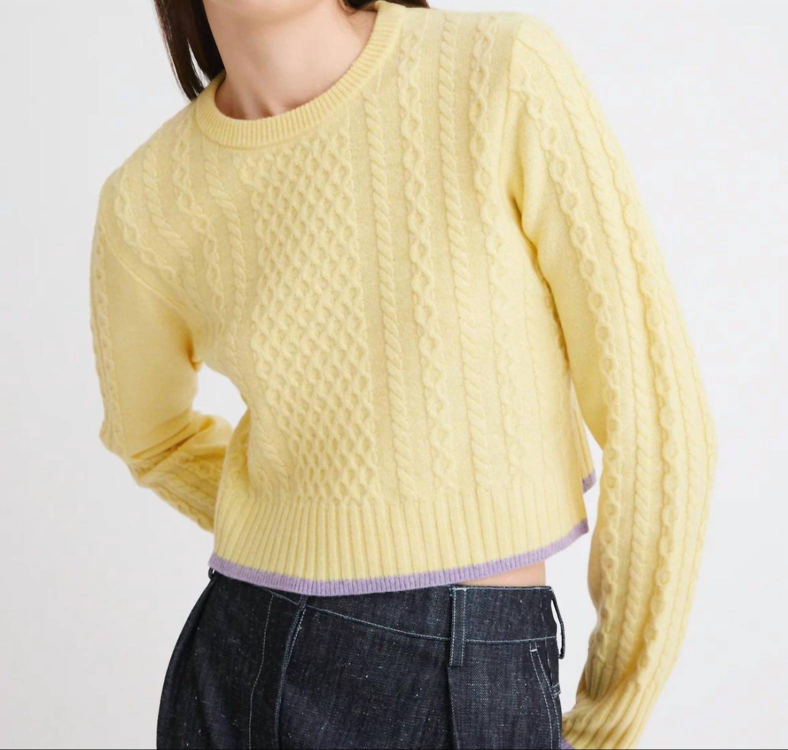 Matthew Bruch - Cable Knit Crew Neck Sweater
