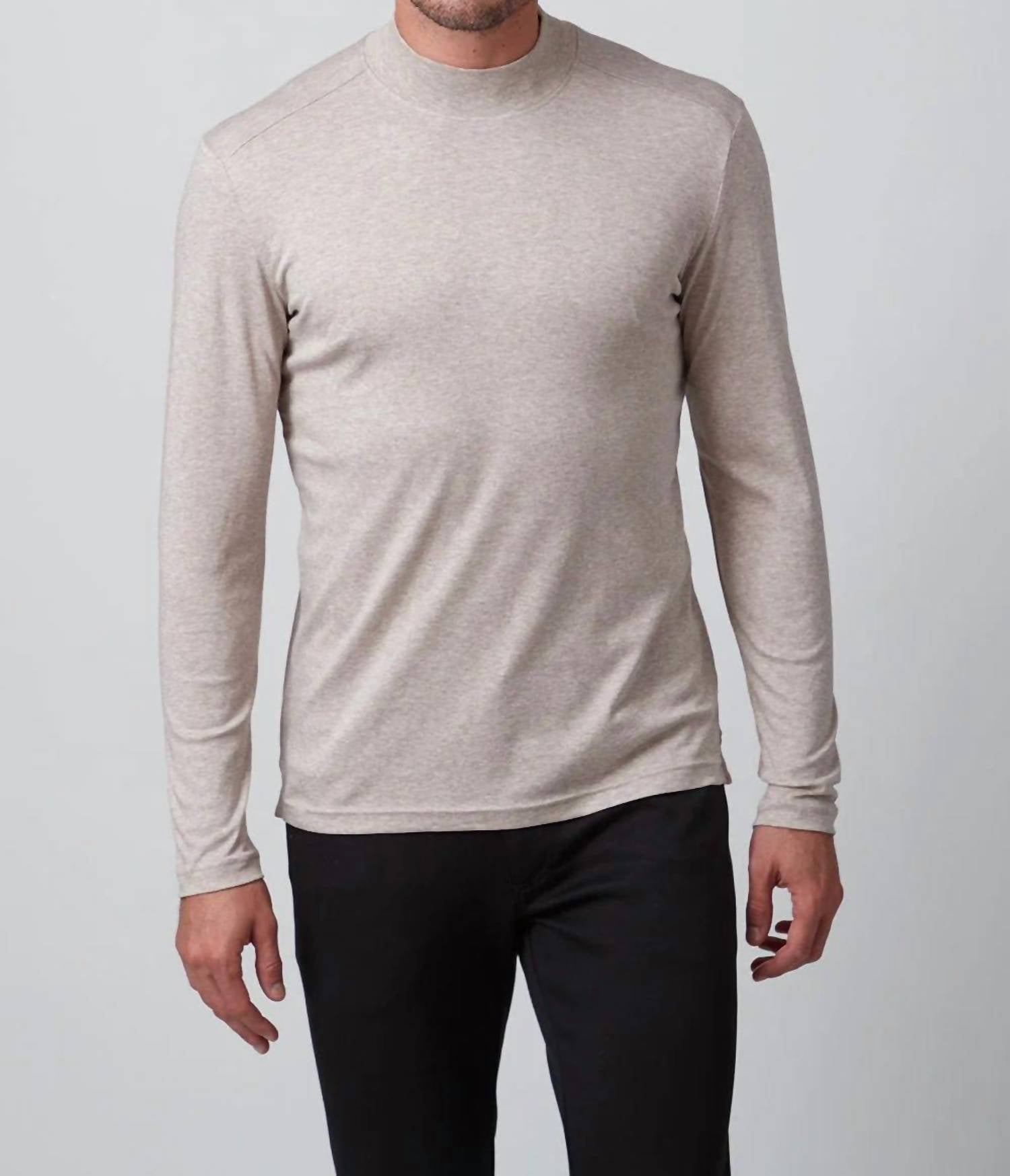 Raffi - Aqua Cotton Mock Neck Top