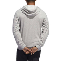 adidas Men's Definition Long Sleeve Basketball Hoodie in medium gray heather - men's shirt - detail view