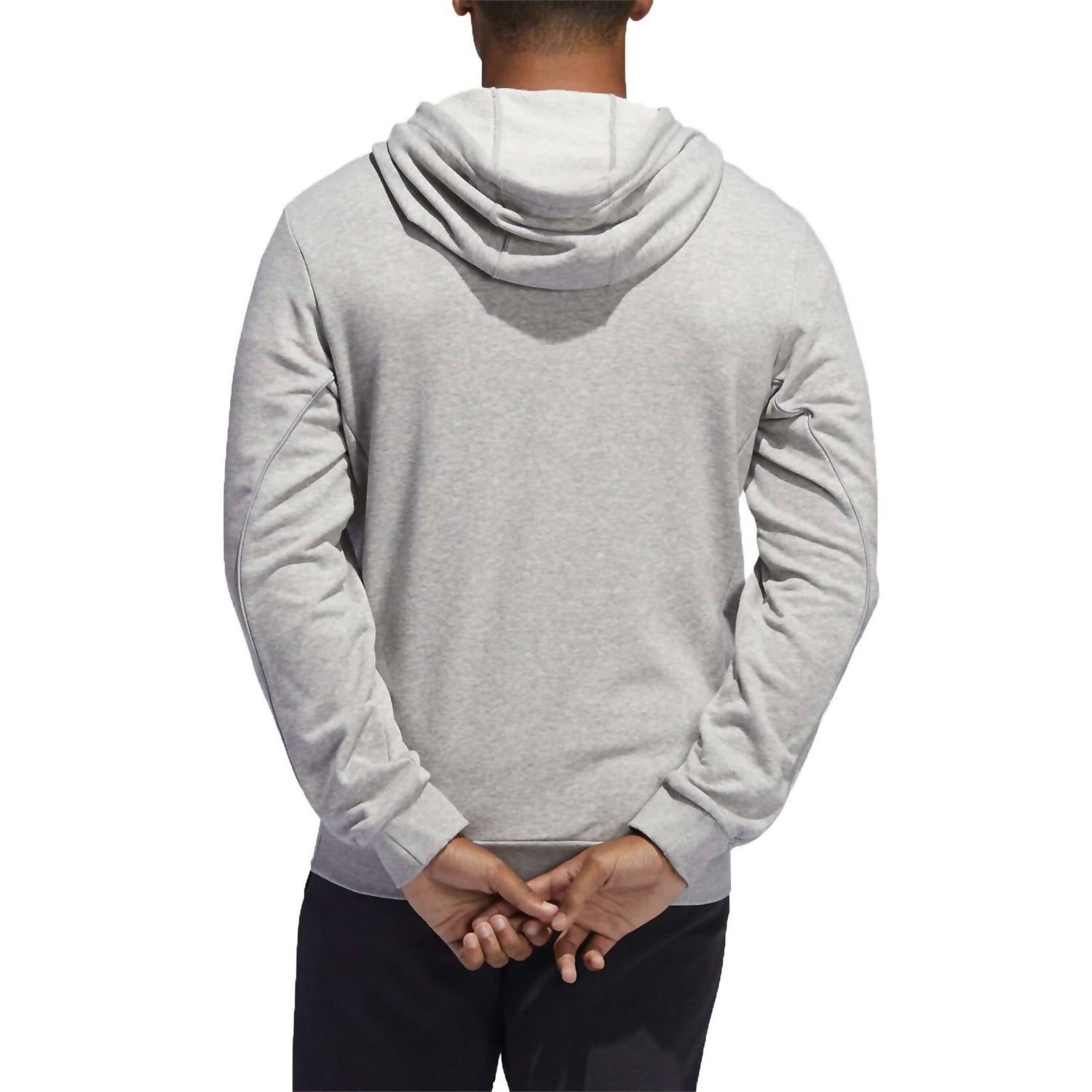 adidas Men's Definition Long Sleeve Basketball Hoodie in medium gray heather - men's shirt - detail view
