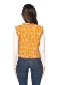 Tolani Bimala Vest in mustard - women's jacket - alternate view