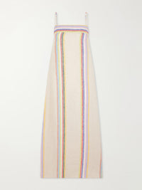 Staud - Laura Striped Linen Maxi Dress