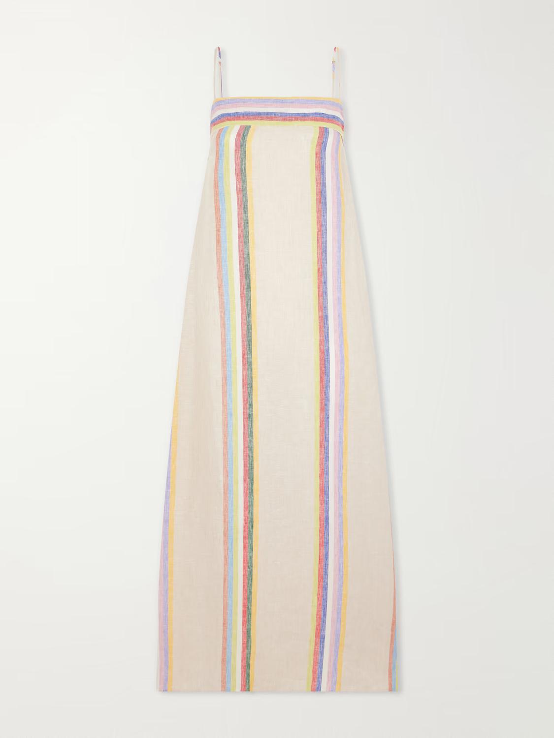 Staud - Laura Striped Linen Maxi Dress
