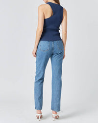Endless Rose - Asymmetric Cutout Rib Knit Tank Top