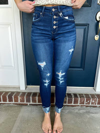 Kancan - Harper Button-up Cuffed Skinny Jeans