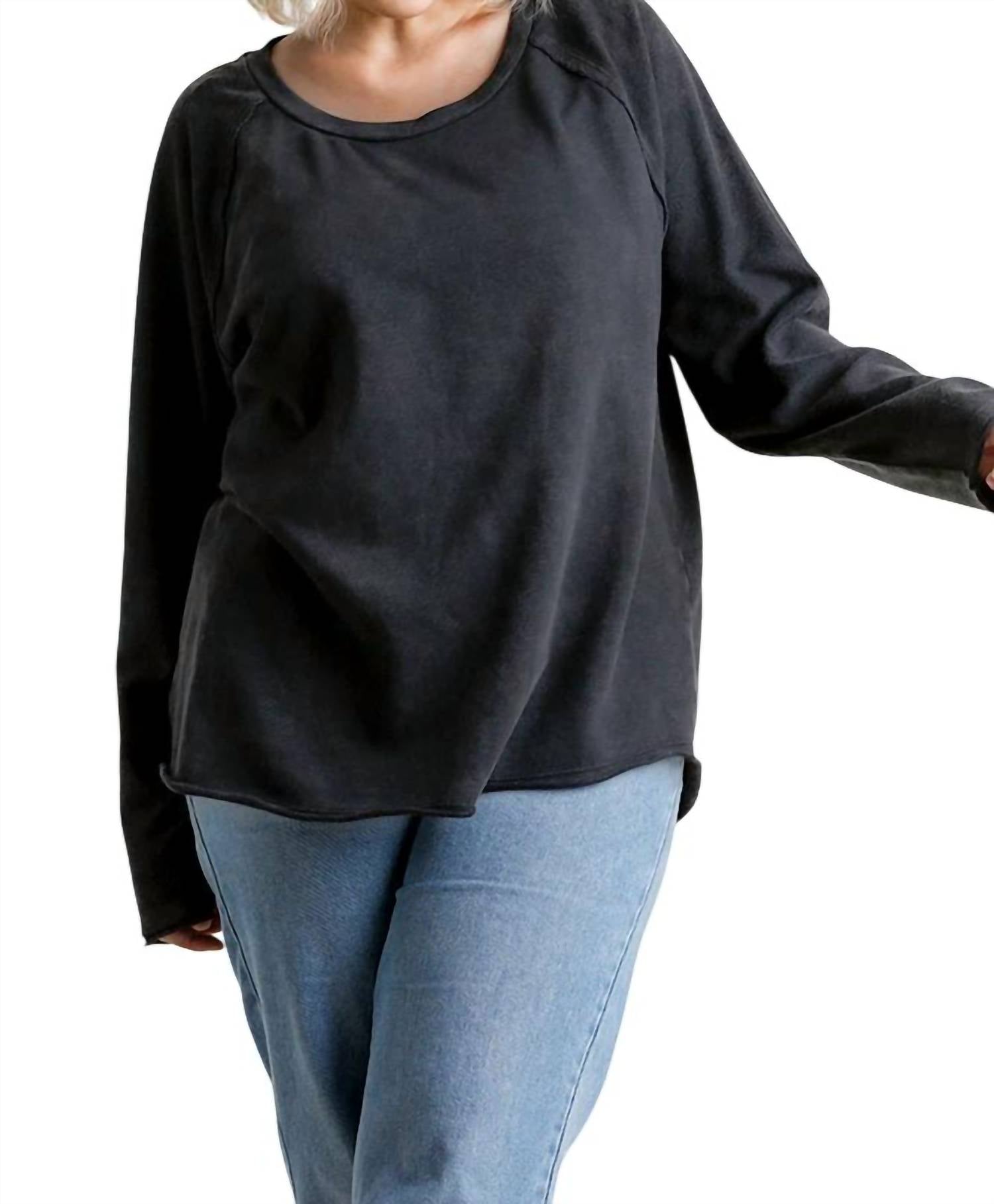Umgee - Mineral Washed Raw Hem Top