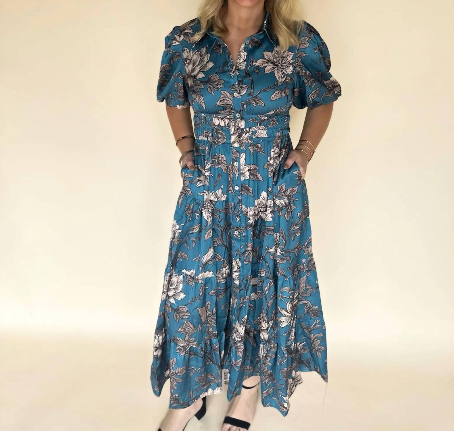 Pretty Follies - Auralie Floral Collared Button Dress
