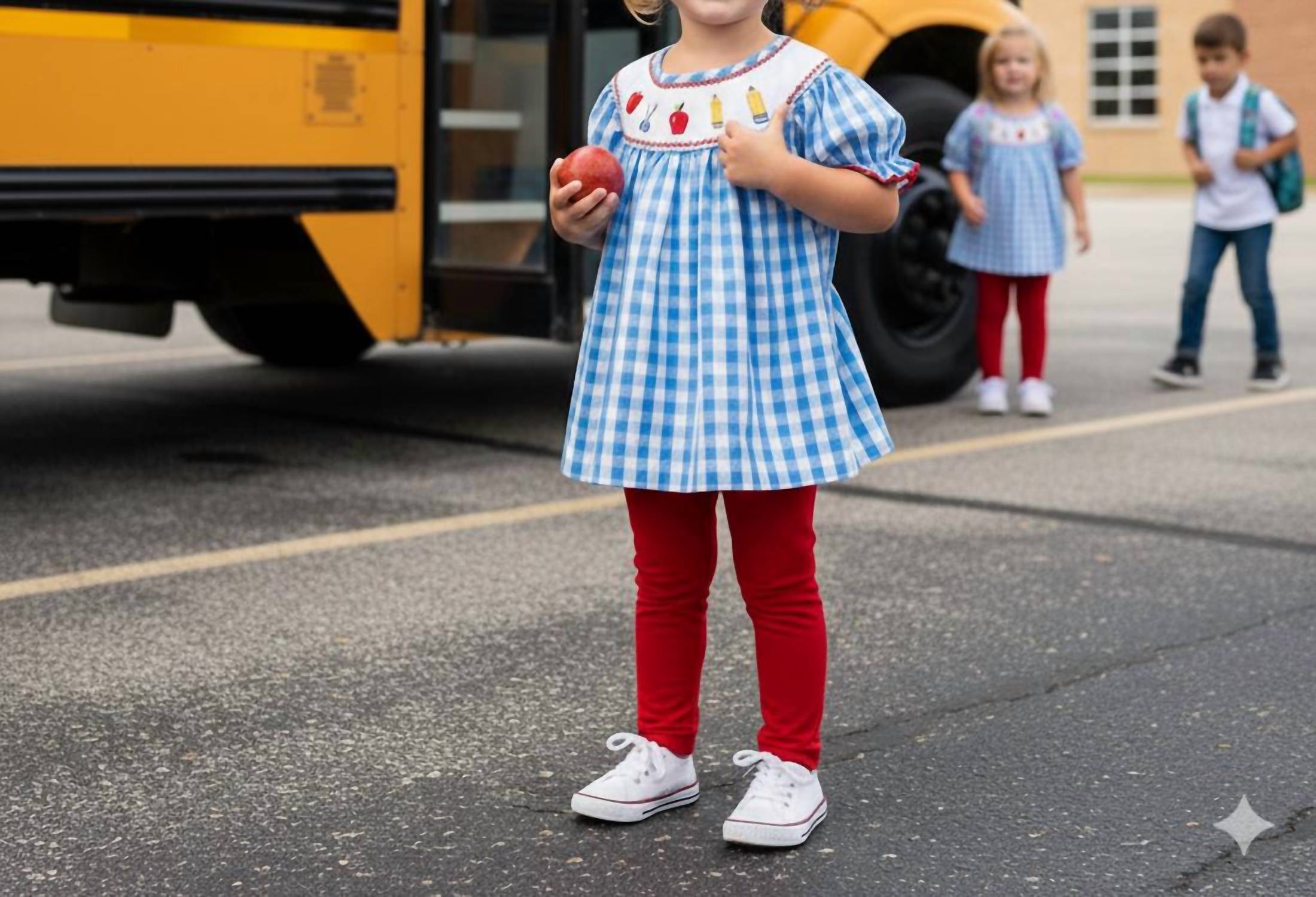 Delaney - Kid's Smocked Back To School Bishop Leggings Set