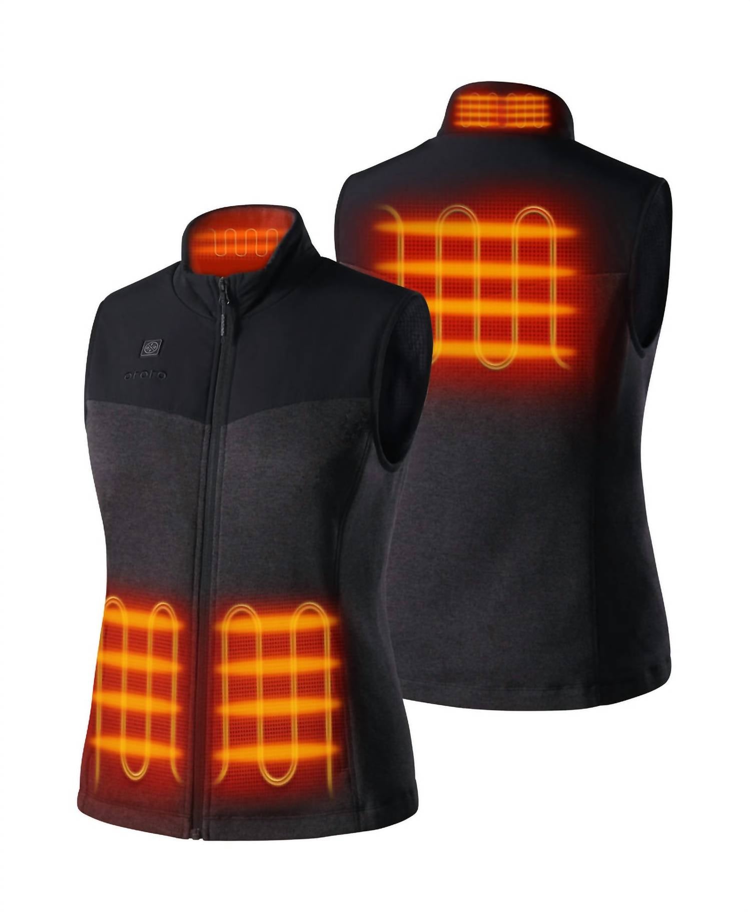 Ororo Augusta Heated Sweater Fleece Vest in dark heather gray - women's jacket - view 8