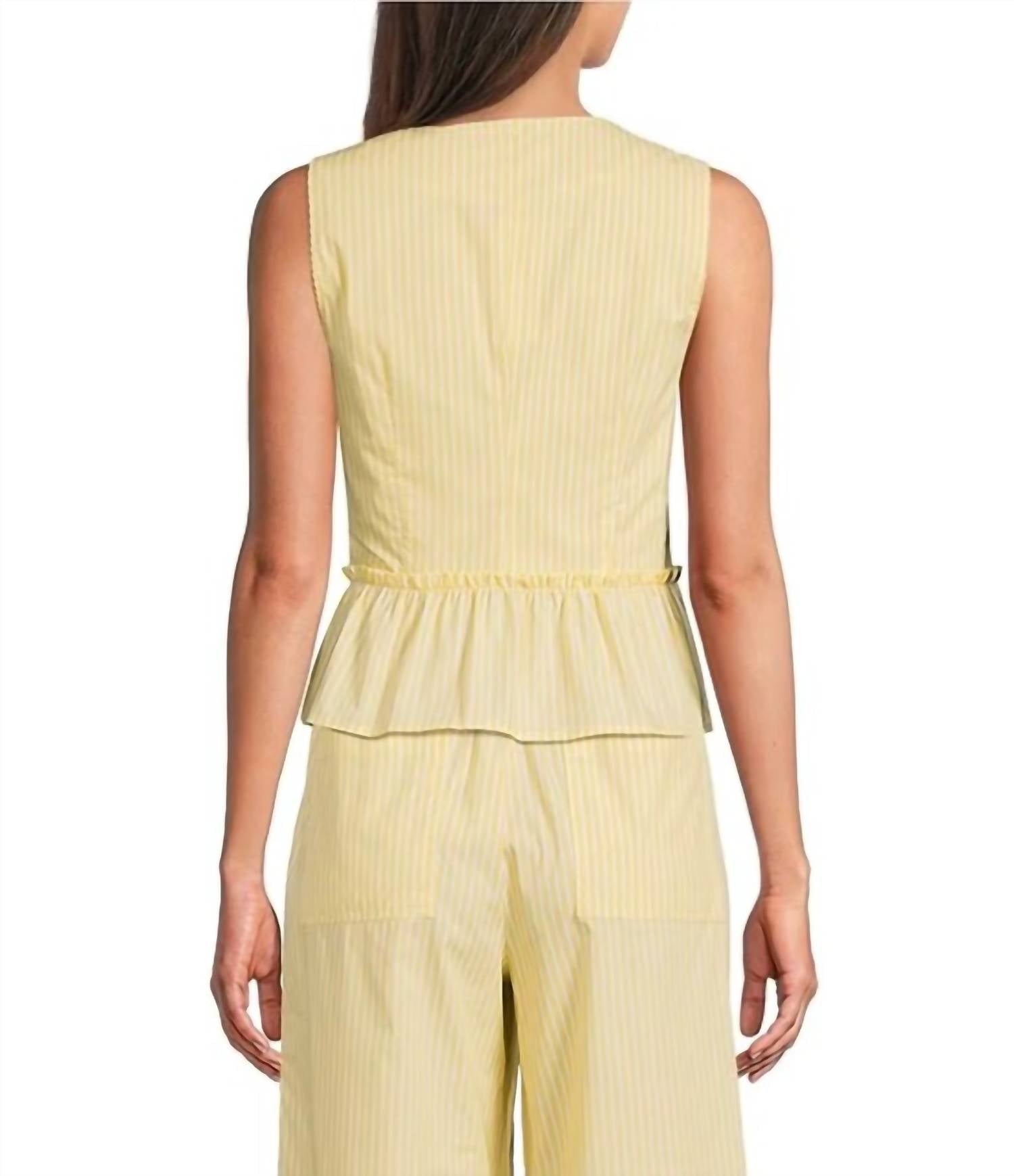 Skies Are Blue - Sunlit Stripe Peplum Top