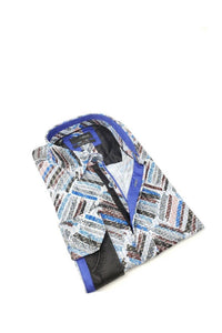 Eight X - Men's Color Brush Jacquard Button Down Shirt With Flocking