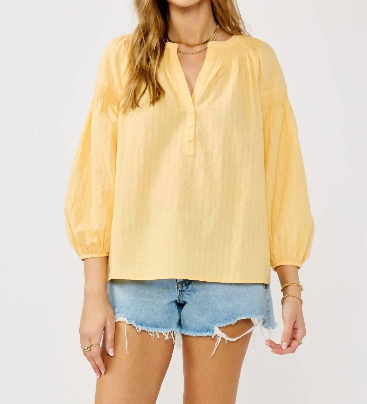 LOVESTITCH Sundrop Blouse in yellow - women's blouse