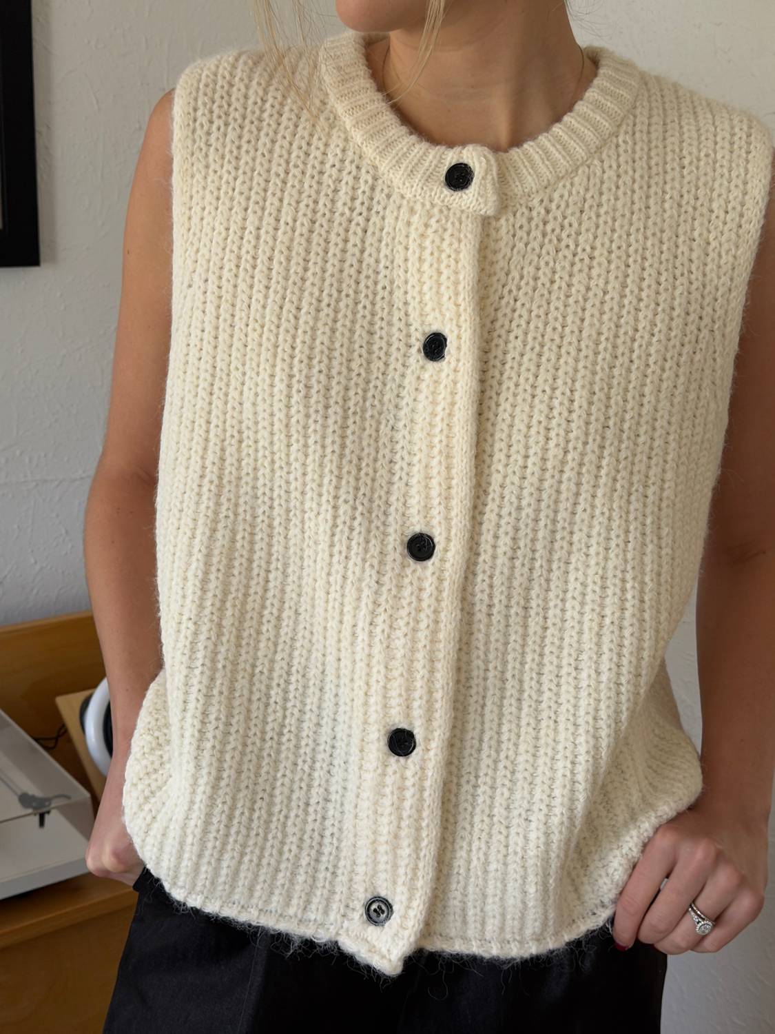 Frnch - Canelle Wool Knit Buttoned Vest Top