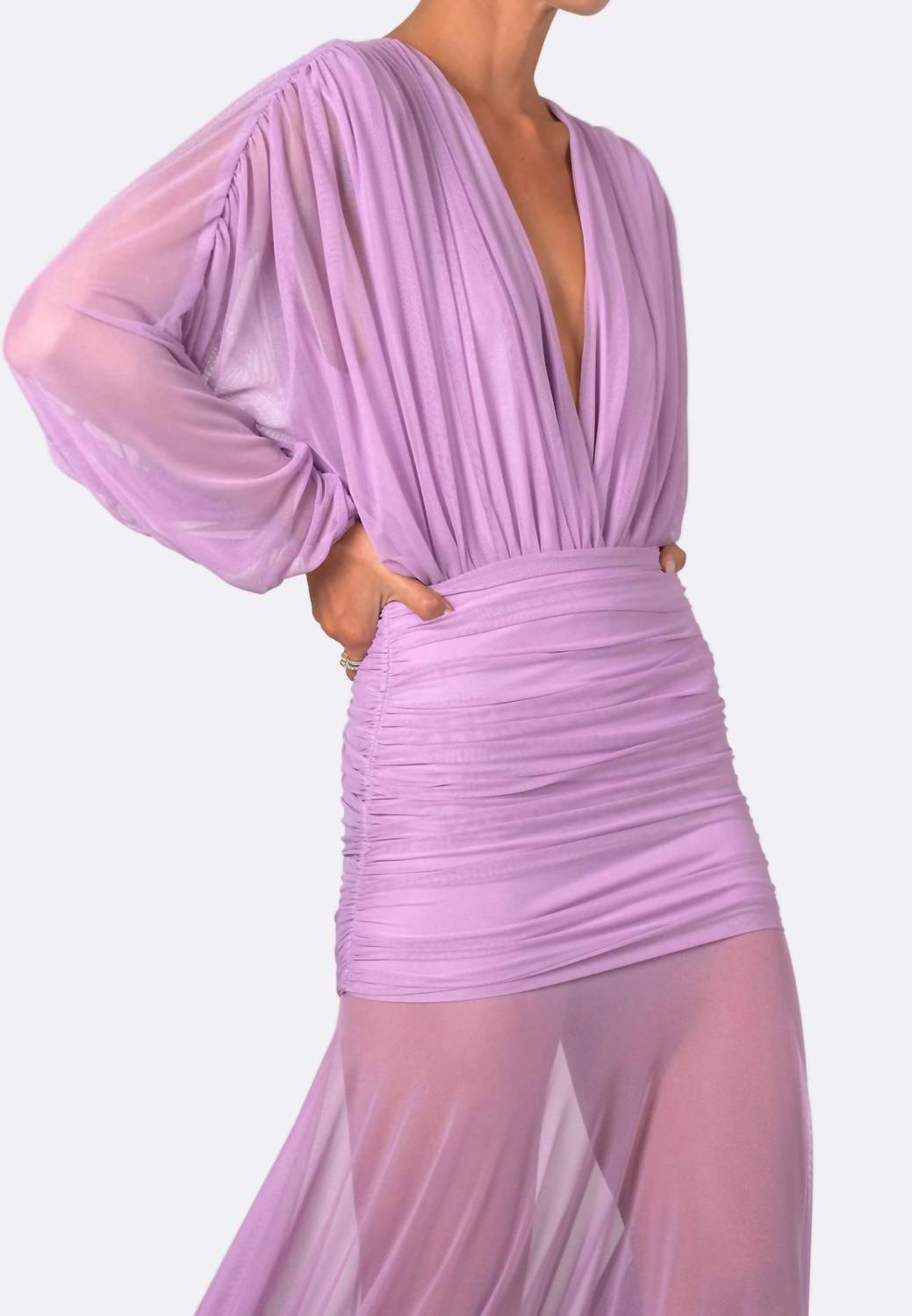 Nonchalant Label - Pia Mesh Ruched Bodysuit