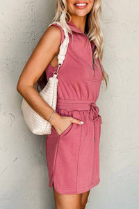Pretty Bash - French Terry Zipped Collar Mini Dress