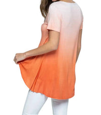 Vocal Apparel - Tie Dye Ombre Sequin Short Sleeve Top