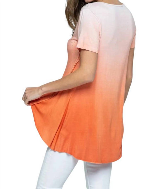 Vocal Apparel - Tie Dye Ombre Sequin Short Sleeve Top