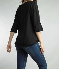 Tempo Paris - Linen Top With Fringe