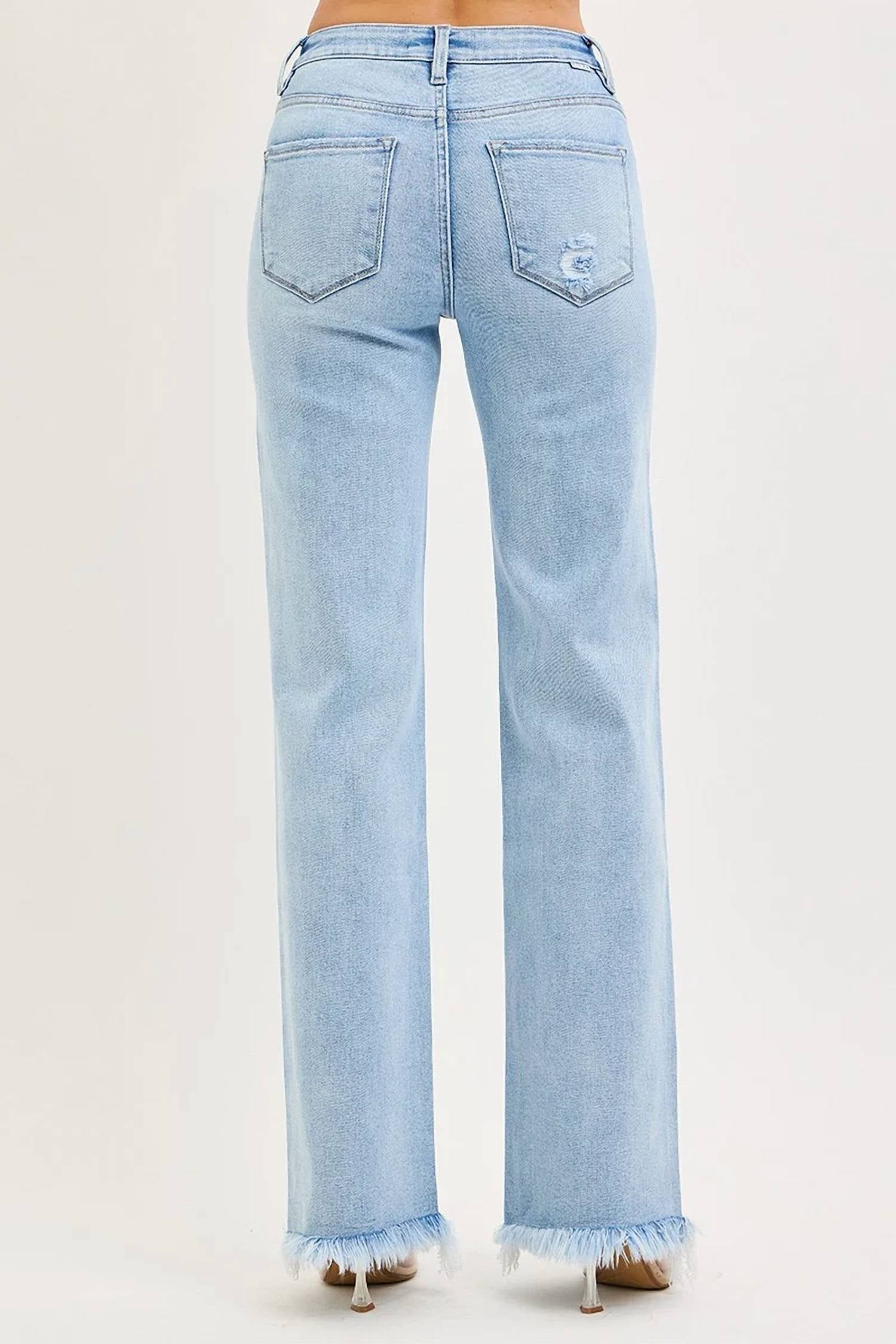 Risen - Tilton Tummy Control High Rise Long Straight Jeans
