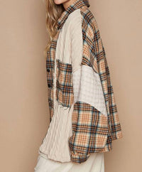 Pol - Vintage Washed Knit Patch Front Pocket Plaid Shirt