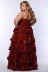 Sydney'S Closet - Strapless Beaded Prom Dress