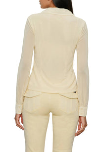 Sanctuary - Fitted Mesh Button Down Top